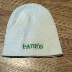 White Beanie with Green Patron Embroidery